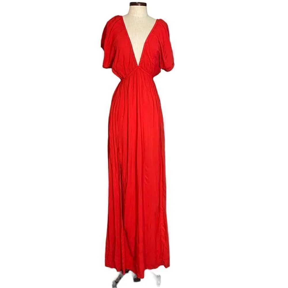 Asos design low V open back maxi dress - Picture 2 of 7